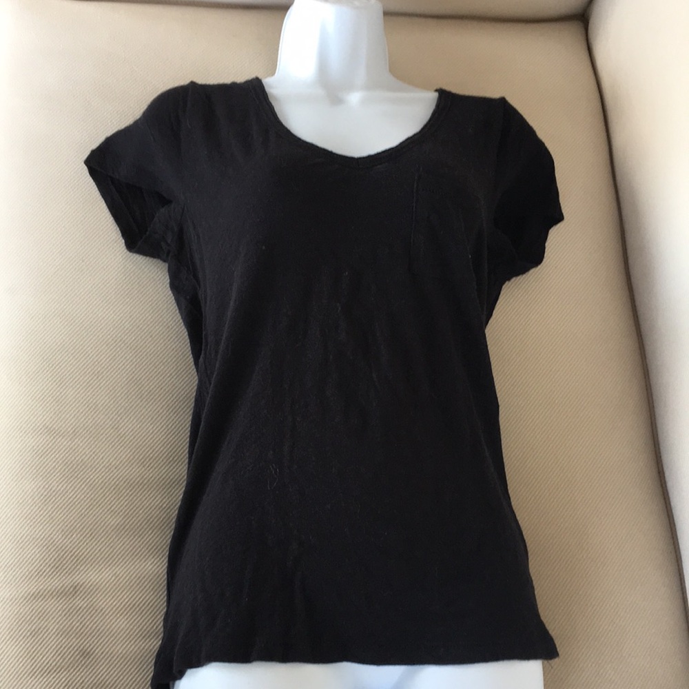Maison Jules black v-neck t-shirt with pocket - Picture 2 of 7
